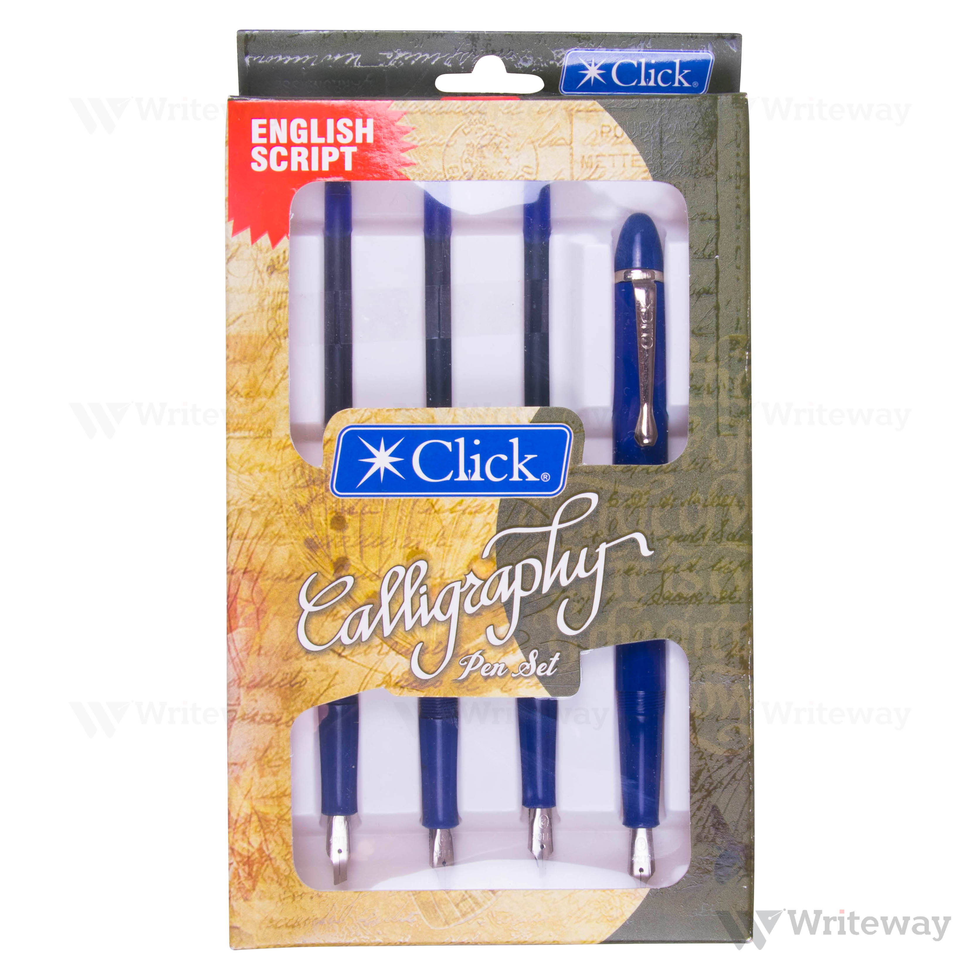 CLICK CALLIGRAPHY ENGLISH SCRIPT PEN SET NAVY BLUE